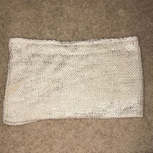White & Silver infinity scarf